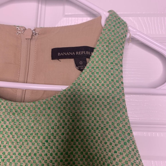 Banana Republic green checked dress size 0 - Picture 2 of 5